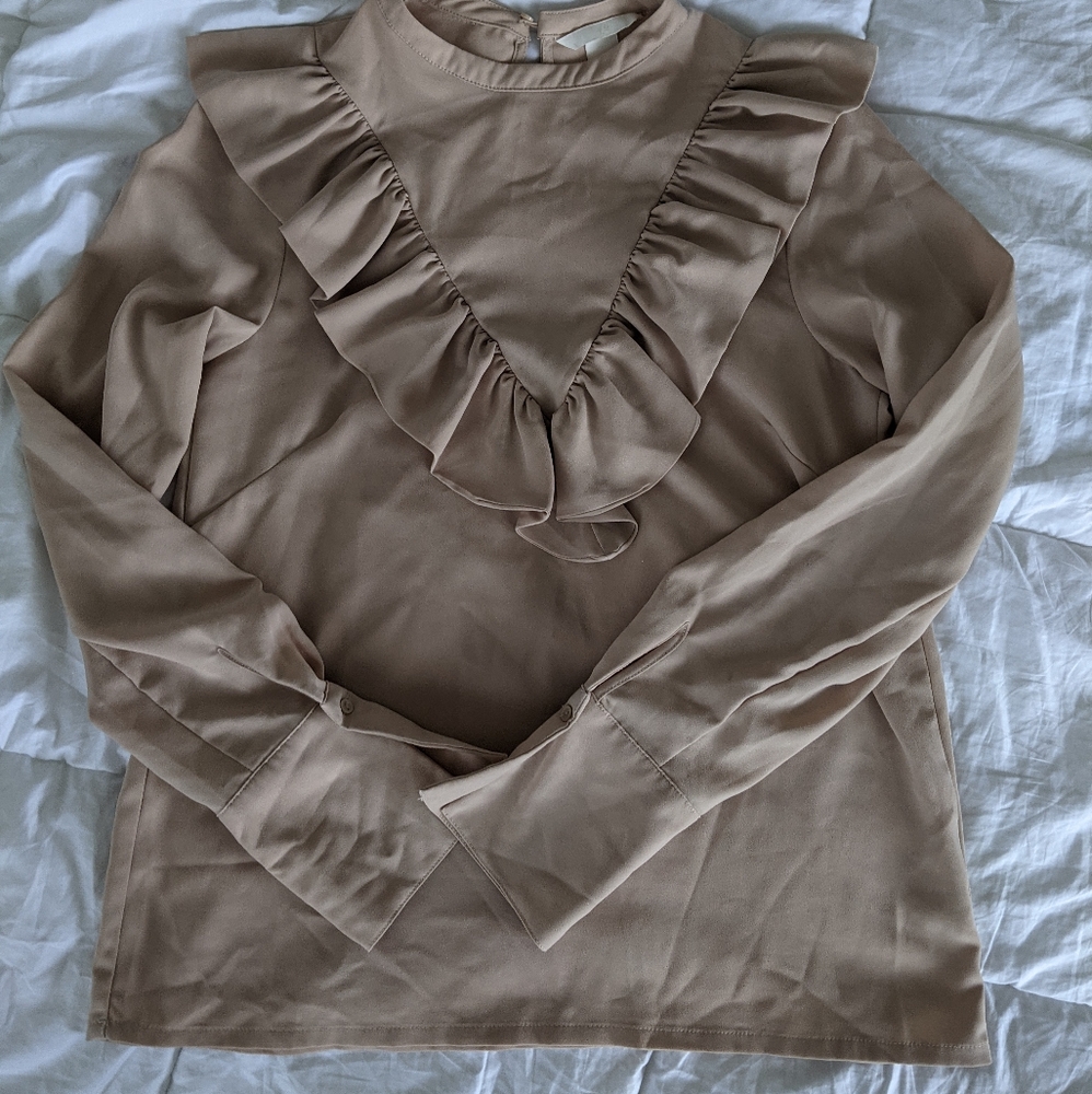 Ruffle V-Neck Blouse